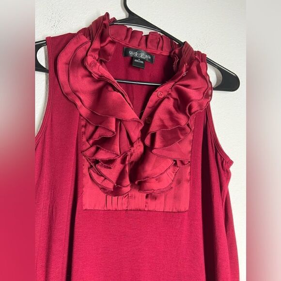August Silk Top Ruby with Ruffles Size M - Picture 4 of 15